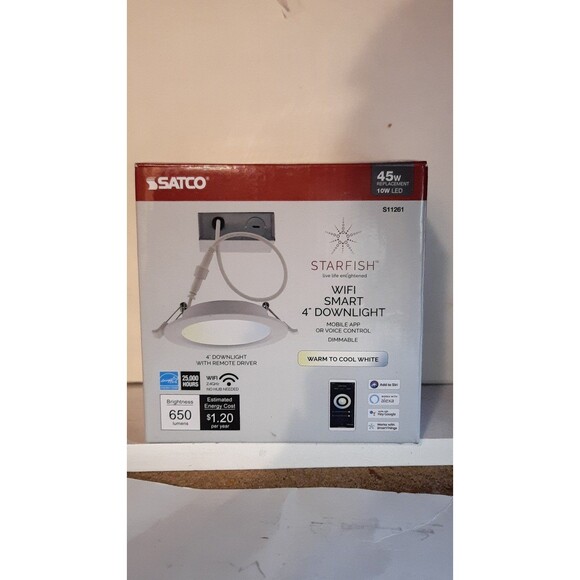 Satco Starfish Wifi Smart 4" Dimmable Downlight S11261 - Picture 1 of 3